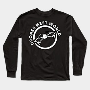 Drones Meet World White logo Long Sleeve T-Shirt